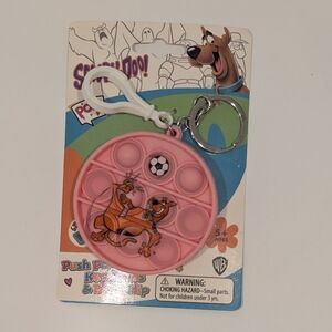 New Scooby-Doo round Push Pop Keychain & Back Clip - Perfect Stocking Stuffers